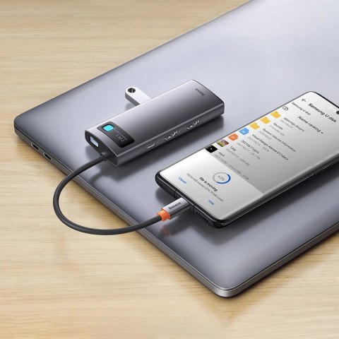 Baseus Metal Gleam Series stacja dokująca HUB 7 w 1 USB Typ C - 1 x HDMI / 1 x VGA / 3 x USB 3.2 Gen. 1 / 1 x Power Delivery / 1