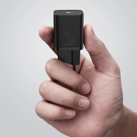 Baseus Super Si 1C szybka ładowarka USB Typ C 20 W Power Delivery czarny (CCSUP-B01)