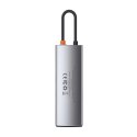 Hub Baseus Metal Gleam 8w1 USB-C - USB-C PD 100W 1x HDMI 4K 30Hz 1x czytnik kart SD i microSD 3x USB-A 3.2 1xRJ45 - szary