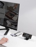 Hub Baseus Metal Gleam 8w1 USB-C - USB-C PD 100W 1x HDMI 4K 30Hz 1x czytnik kart SD i microSD 3x USB-A 3.2 1xRJ45 - szary