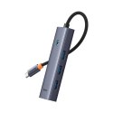 Hub Baseus UltraJoy Series 5w1 USB-C do 1x HDMI4K@30Hz+ 4 x USB-A 3.0 - szary