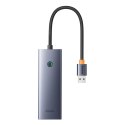 Hub USB-A Baseus UltraJoy Series 4xUSB-A 3.0 1xUSB-C 5V - szary