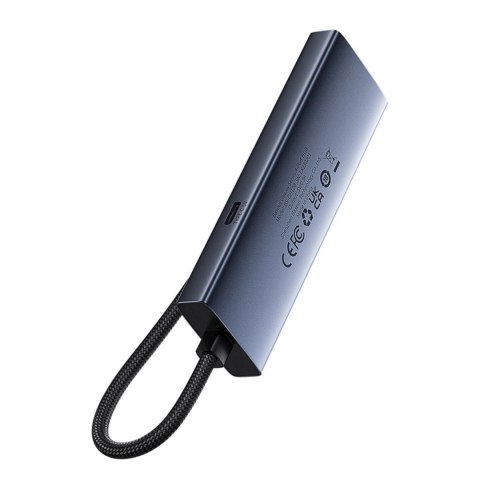 Hub USB-A Baseus UltraJoy Series 4xUSB-A 3.0 1xUSB-C 5V - szary