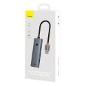 Hub USB-A Baseus UltraJoy Series 4xUSB-A 3.0 1xUSB-C 5V - szary