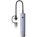 Hub USB-A/USB-C Baseus UltraJoy Series 4xUSB-A 3.0 1xUSB-C 5V - szary