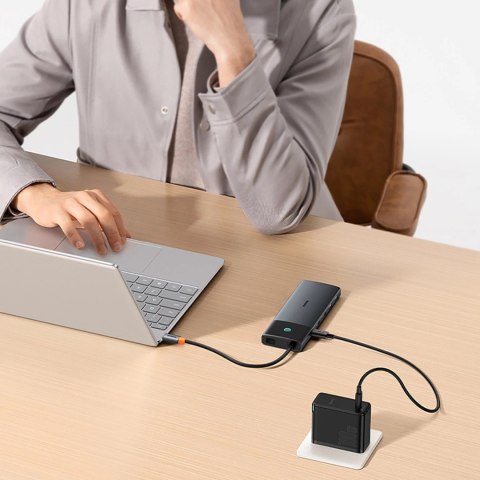 Hub USB-C Baseus Metal Gleam II 10w1 HDMI USB-A USB-C RJ45 SD/TF - szary
