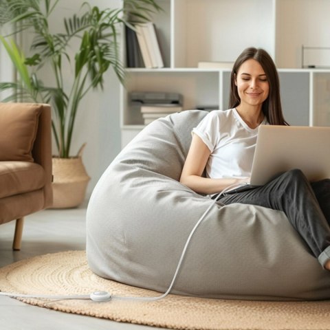 Kabel Baseus Free2Pull Mini 100W zwijany USB-C - USB-C 2m - biały
