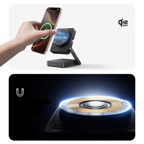 Ładowarka bezprzewodowa Baseus PicoGo AF21 3w1 Qi2.2 35W z kablem USB-C 1m - czarna