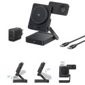 Ładowarka bezprzewodowa Baseus PicoGo AF21 3w1 Qi2.2 35W z zasilaczem EU 45W i kablem USB-C 1m - czarna