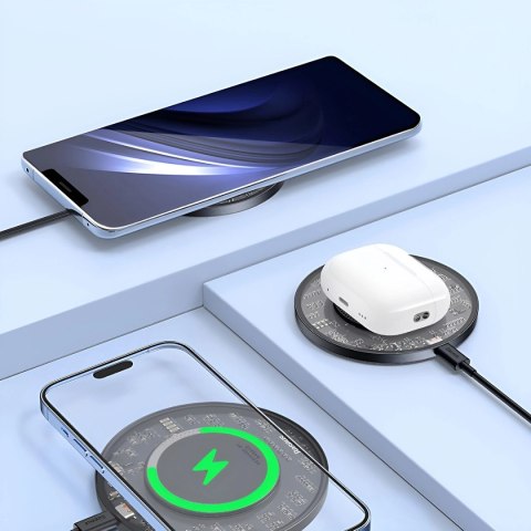 Ładowarka indukcyjna Baseus BS-W530 15W + kabel USB C - USB C 24W 1m - czarna