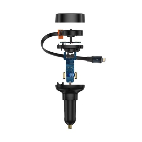 Ładowarka samochodowa Baseus Enjoyment Pro 55W USB-A ze zwijanym kablem Lightning - czarna