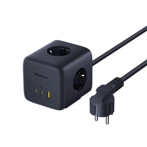 Listwa zasilająca Baseus EnerFill FA11 67W kostka USB-A + USB-C + 3 x gniazdo EU 1,5m - czarna