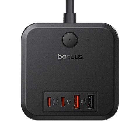 Listwa zasilająca Baseus PowerCombo Cube 30W 3xAC 2xUSB-A 2xUSB-C 1,5m - czarny