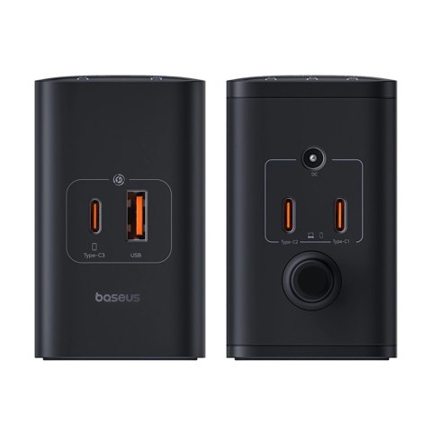 Ładowarka sieciowa Baseus Digital GaN 3xUSB-C 1xUSB-A 240W z kablem zasilającym - czarna
