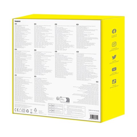 Ładowarka sieciowa Baseus Digital GaN 3xUSB-C 1xUSB-A 240W z kablem zasilającym - czarna