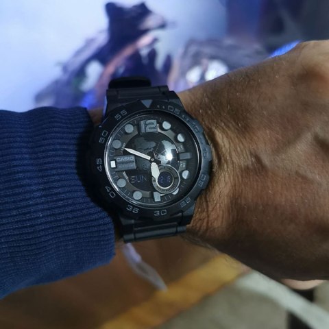 ZEGAREK MĘSKI CASIO AEQ-100W-1BV (zd070b) - WORLD TIME + BOX