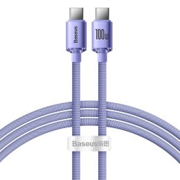 Kabel Baseus CAJY000605 USB-C - USB-C PD 100W 5A 480Mb/s 1,2m - fioletowy