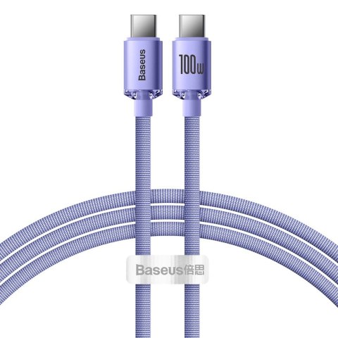 Kabel Baseus CAJY000605 USB-C - USB-C PD 100W 5A 480Mb/s 1,2m - fioletowy