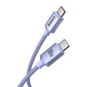Kabel Baseus CAJY000605 USB-C - USB-C PD 100W 5A 480Mb/s 1,2m - fioletowy