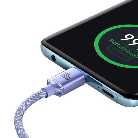 Kabel Baseus CAJY000605 USB-C - USB-C PD 100W 5A 480Mb/s 1,2m - fioletowy