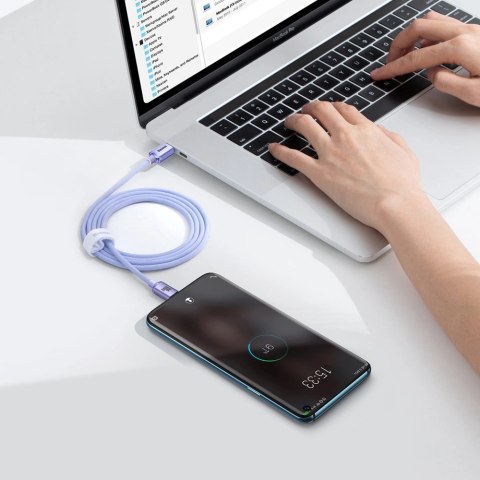 Kabel Baseus CAJY000605 USB-C - USB-C PD 100W 5A 480Mb/s 1,2m - fioletowy