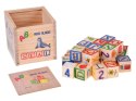 Drewniane klocki edukacyjne - litery, cyfry i obrazki ALFABET 27ele ZA6239
