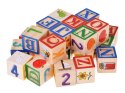 Drewniane klocki edukacyjne - litery, cyfry i obrazki ALFABET 27ele ZA6239