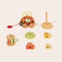 TOOKY TOY Zestaw Edukacyjny 3w1 Piramidka Pętka Motoryczna Ciągacz Montessori