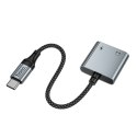 Adapter AUX USB C do 2x USB C max 10W Hoco UPA34A szary