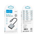 Adapter AUX USB C do 2x USB C max 10W Hoco UPA34A szary
