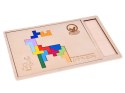 Drewniana układanka Puzzle TETRIS 6 zwierząt + klocki piksele ZA6244