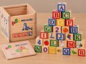 Drewniane klocki edukacyjne - litery, cyfry i obrazki ALFABET 27ele ZA6239