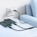 Kabel 2w1 USB C do USB C+C Hoco 1 m X123 czarny