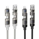 Kabel 4w1 USB A/C do USB C/Lightning Hoco 240W 1,2 m U151 czarny