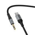 Kabel AUX Jack 3,5 mm do USB C Hoco 1,5 m UPA33B czarny