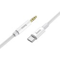 Kabel AUX Jack 3,5 mm do USB C Hoco 1 m UPA19 srebrny