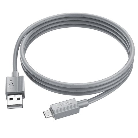 Kabel USB A do Micro USB Hoco 2,4A 1 m X107 szary