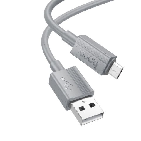 Kabel USB A do Micro USB Hoco 2,4A 1 m X107 szary