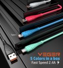 Kabel USB A do Typ C VEGER 2,4A V104 1,2 m czarny