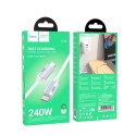 Kabel USB C do USB C Hoco QC3.0 PD 5A 240W 1,8 m U134 szary