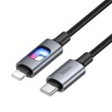 Kabel USB z diodami LED USB C do Lightning Hoco PD 27W 1,2 m U144 czarny