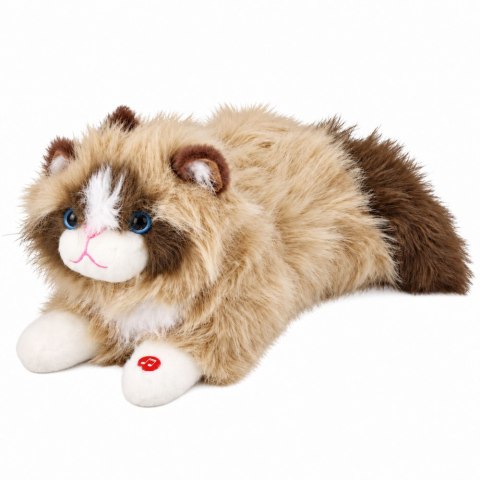 Pluszowy Kotek Maskotka Przytulanka Z Dźwiękami Miauczenia Beżowy 40 cm