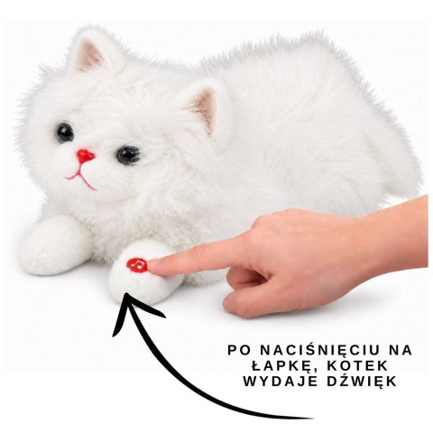 Pluszowy Kotek Maskotka Przytulanka Z Dźwiękami Miauczenia Biały 40cm