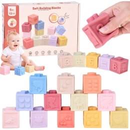 Gumowe klocki - miękkie, sensoryczne, pastelowe 12szt. ZA6635
