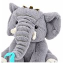 Pluszowy Słonik Z Koroną Przytulanka Maskotka Miękki Szary 26 cm