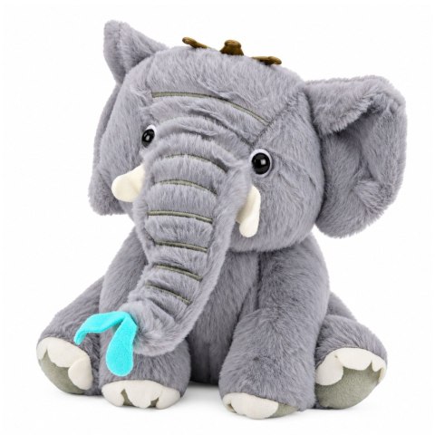 Pluszowy Słonik Z Koroną Przytulanka Maskotka Miękki Szary 26 cm