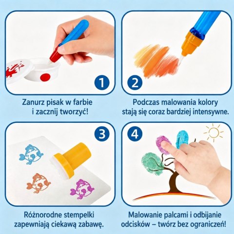 WOOPIE Magiczny Zestaw do Malowania Pisaki i Stempelki 30 el.