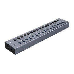 Hub Orico BT2U3-16AB 16x USB-A 3.0 z włącznikami - szary