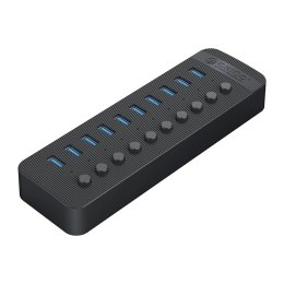 Hub Orico CT2U3-10AB 10x USB-A 3.0 z włącznikami - czarny