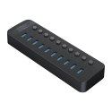 Hub Orico CT2U3-10AB 10x USB-A 3.0 z włącznikami - czarny